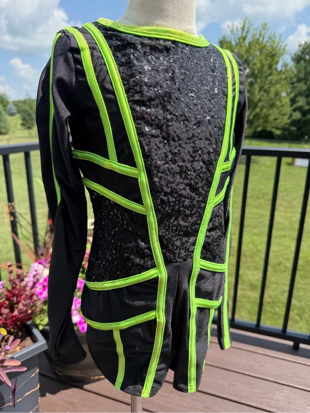 A Wish Come True “Rezolution” 26360 Dance Costume IMC Black Neon Green Sequin
